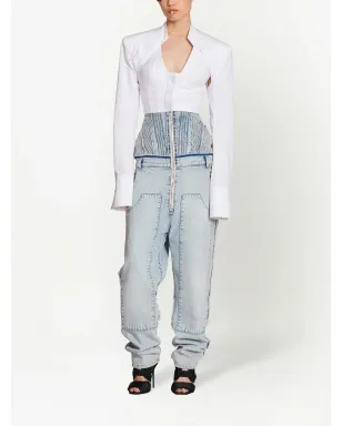 Balmain クロップドコットンブラウス - サムネイル2