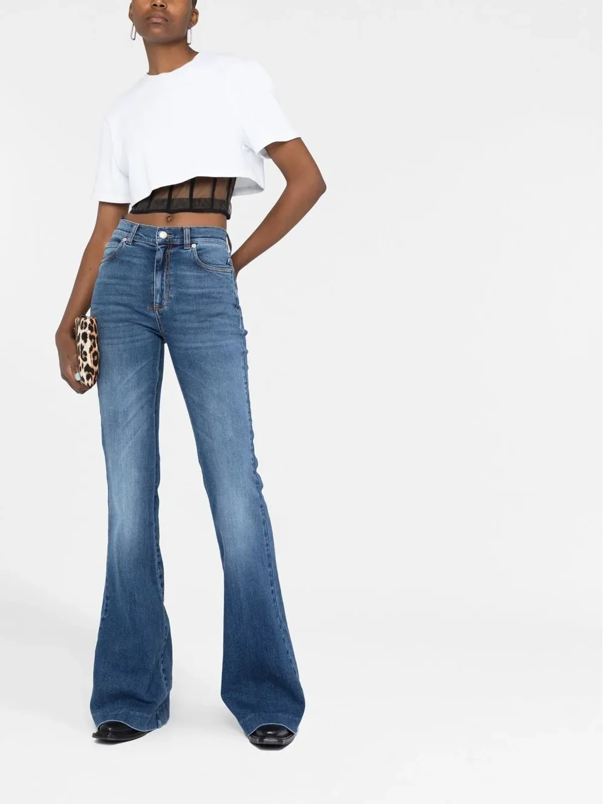 Alexander McQueen ロゴパッチ デニムジーンズ - 画像2