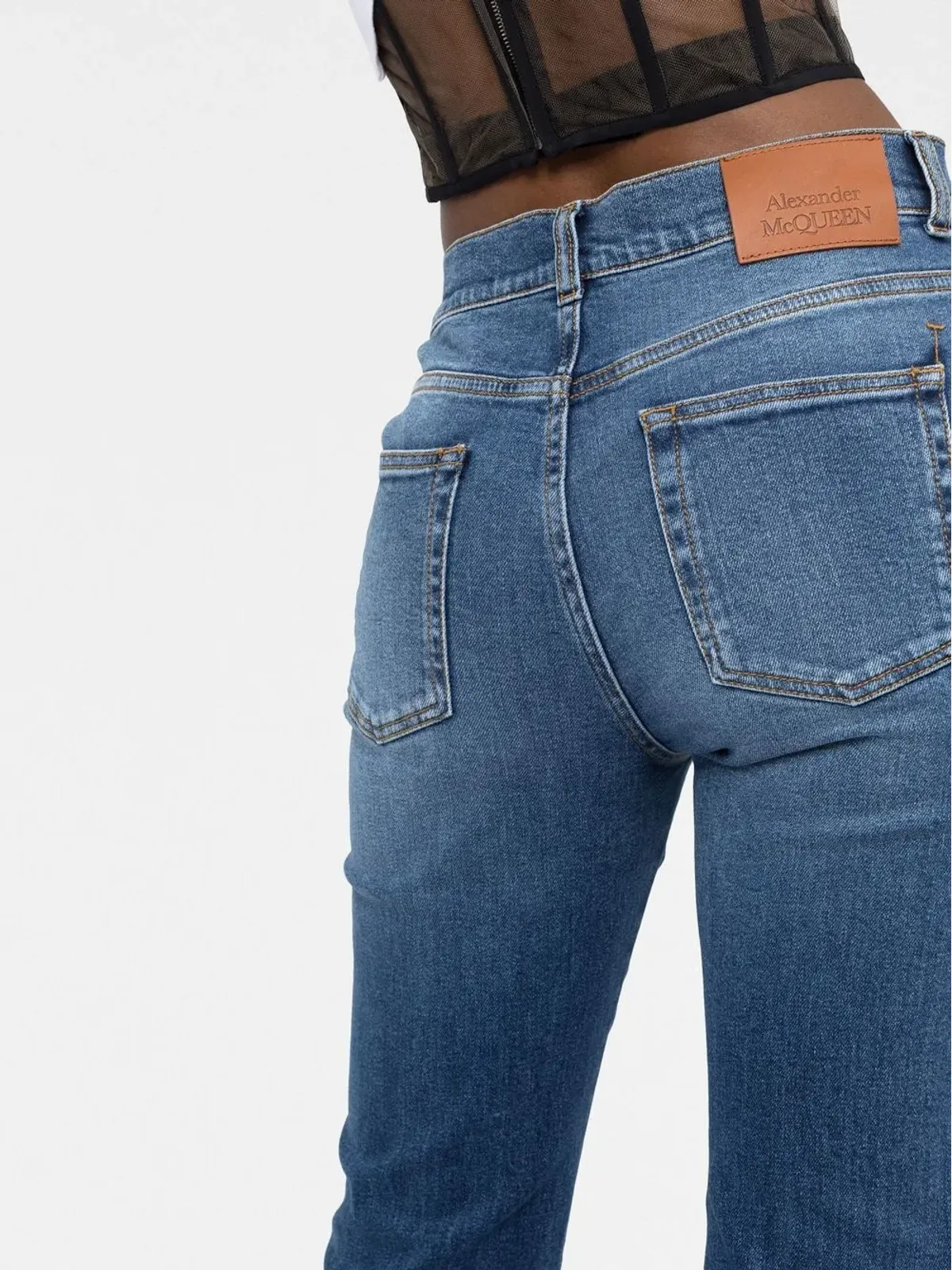 Alexander McQueen ロゴパッチ デニムジーンズ - 画像3