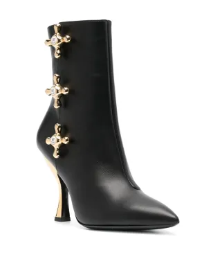 Moschino ファセットディテール レザー ブーツ - サムネイル2