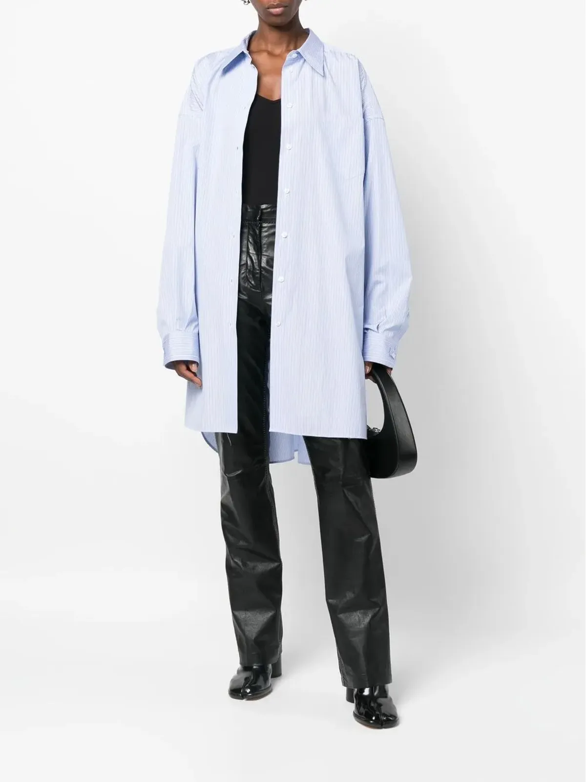 Maison Margiela ピンストライプ柄ポプリンシャツ - ブルー - 画像2