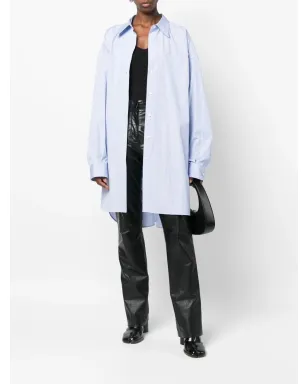 Maison Margiela ピンストライプ柄ポプリンシャツ - ブルー - サムネイル2
