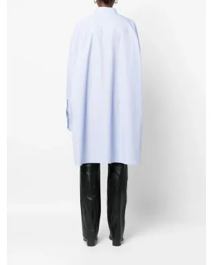 Maison Margiela ピンストライプ柄ポプリンシャツ - ブルー - サムネイル4