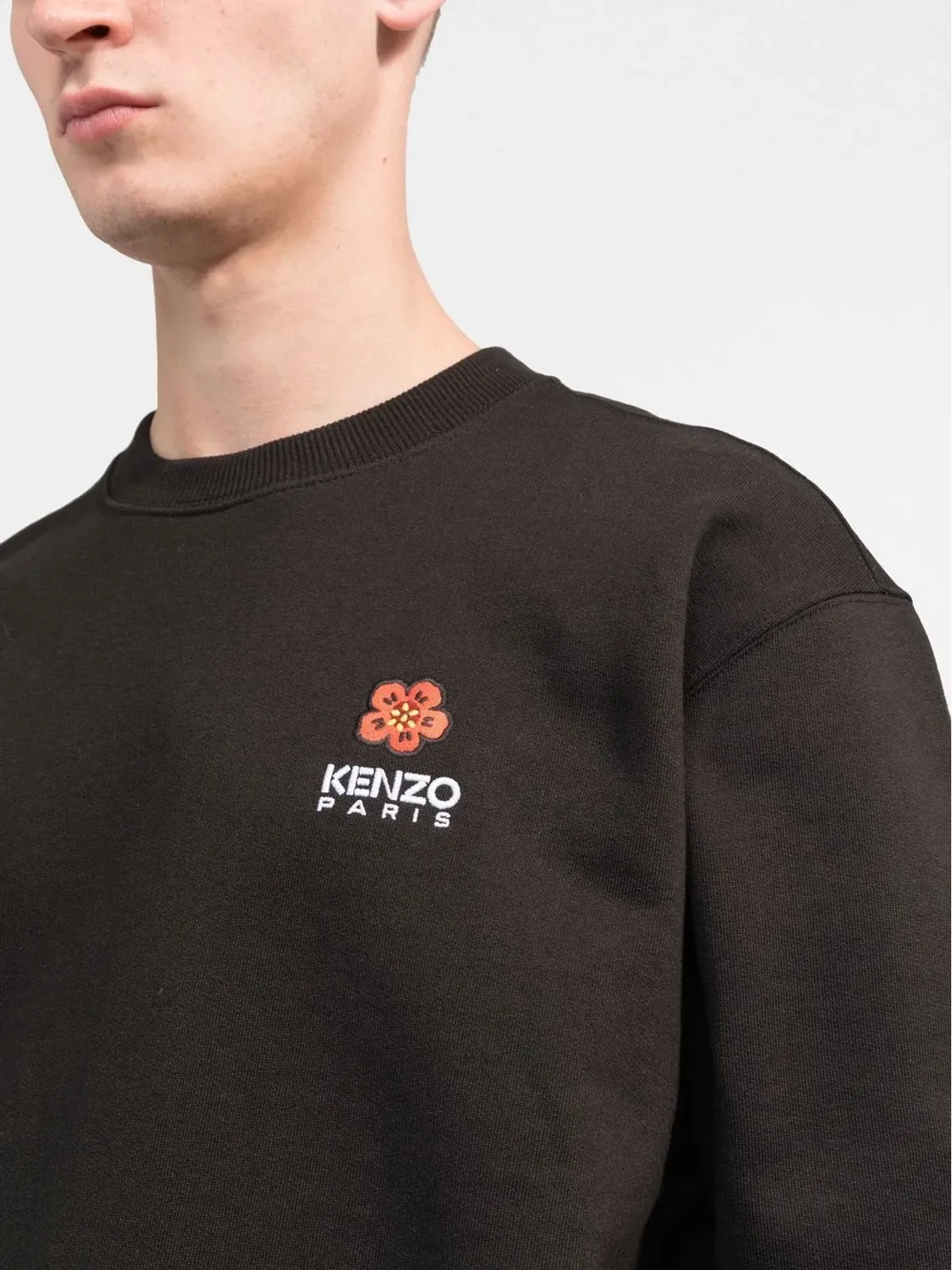 Kenzo Boke Flower-embroidered cotton sweatshirt - Black - 画像5