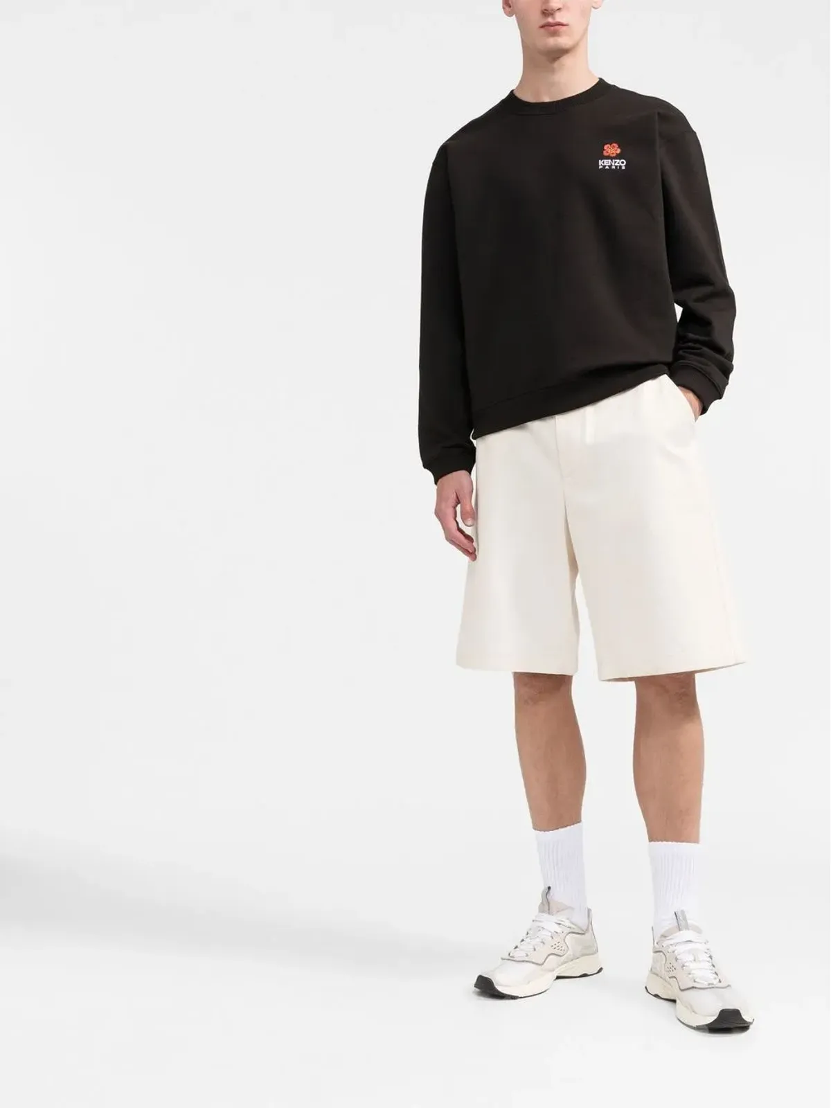 Kenzo Boke Flower-embroidered cotton sweatshirt - Black - 画像2