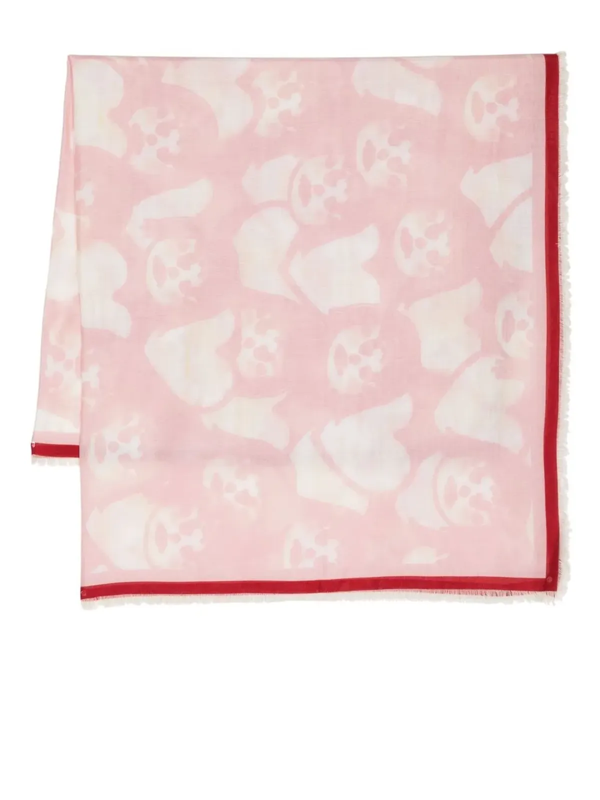Givenchy フェイスプリント ロゴ ジャカード フリンジスカーフ ピンク - 画像1