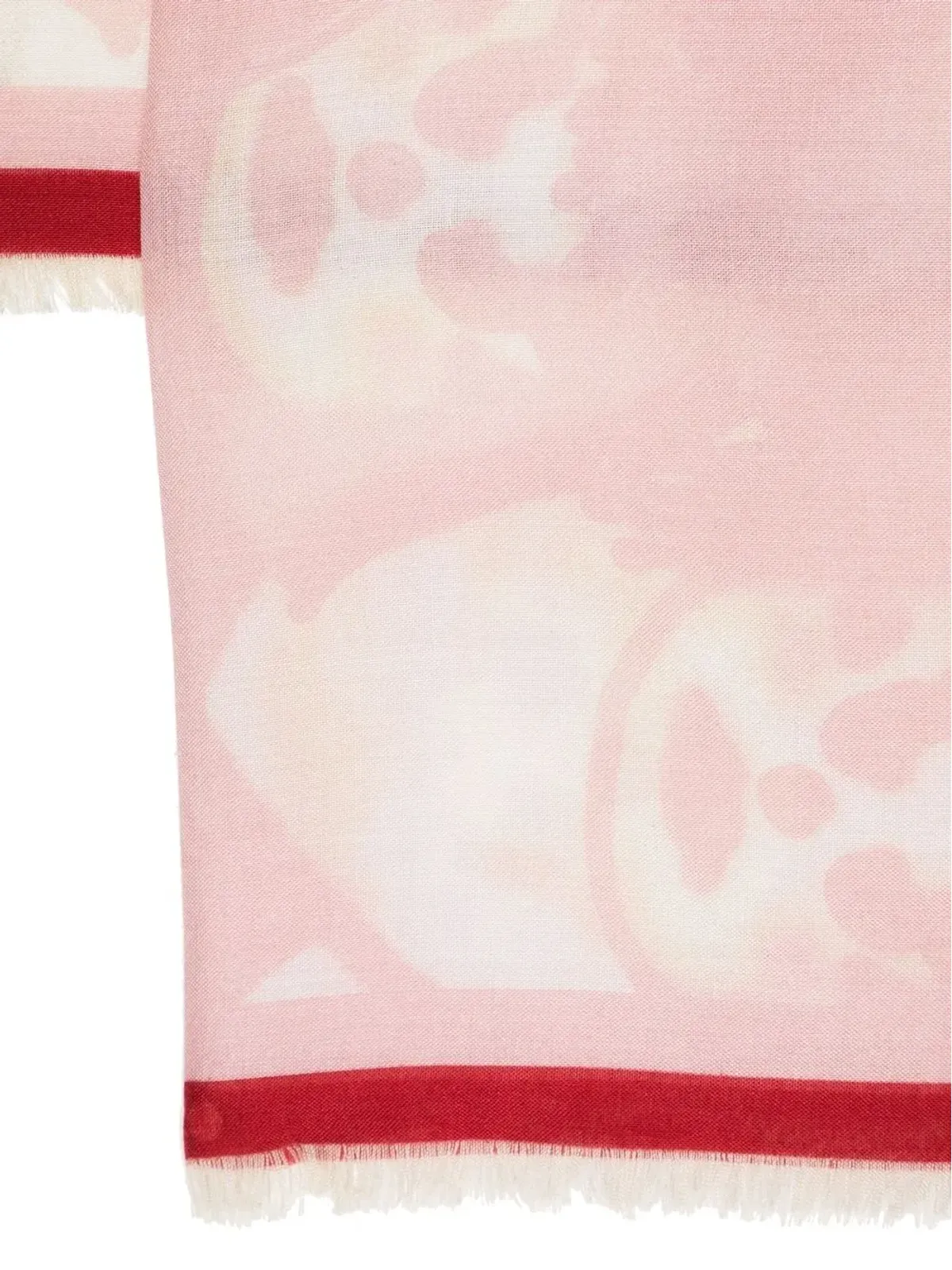 Givenchy フェイスプリント ロゴ ジャカード フリンジスカーフ ピンク - 画像2