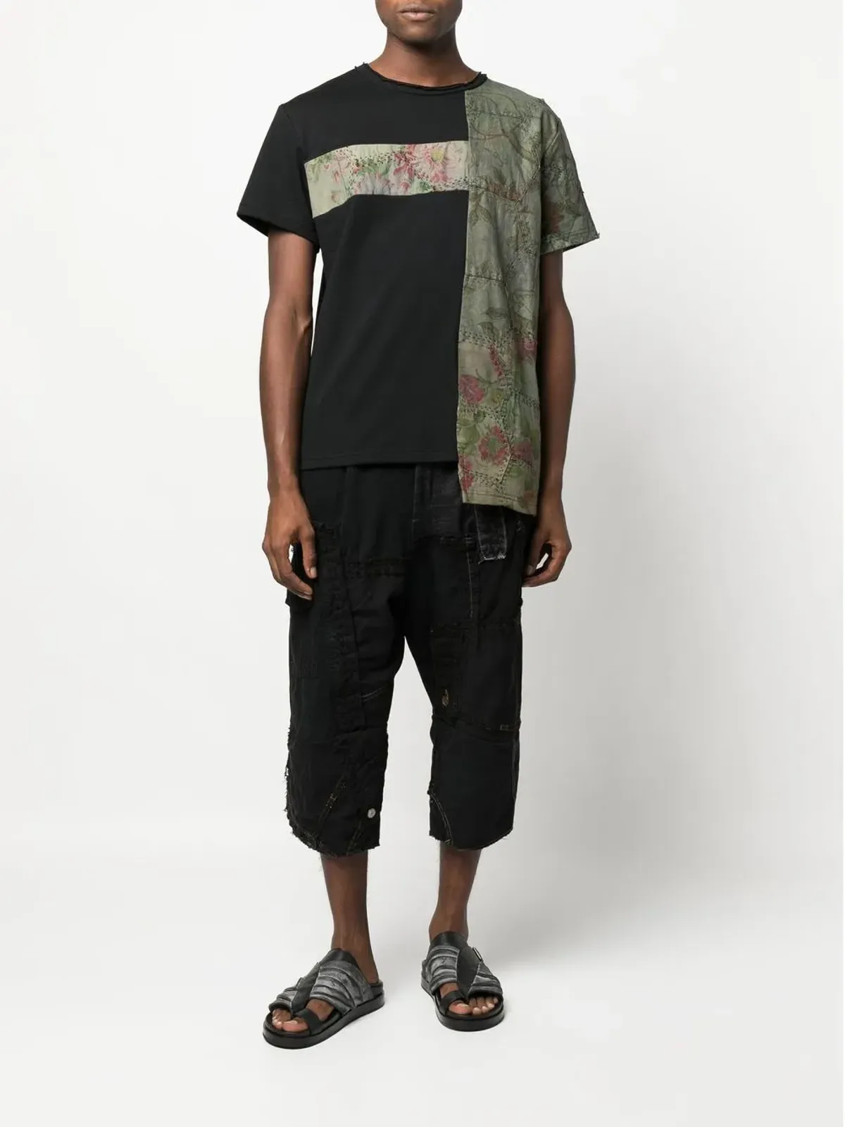 By Walid パッチー ツートーン Tシャツ（ブラック） - 画像2