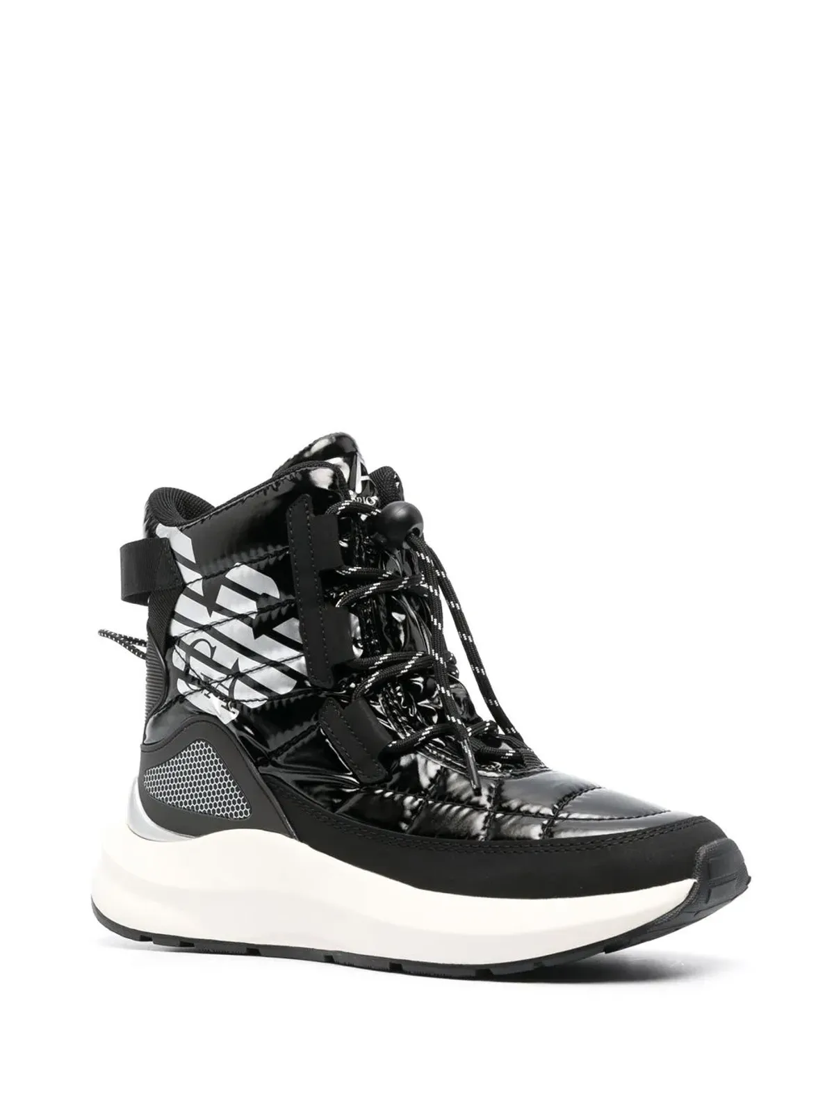 Ea7 Emporio Armani マウンテンキルティッド ハイトップスニーカー ブラック - 画像2