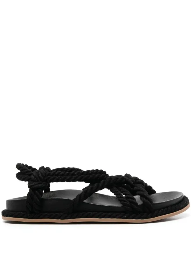 Ulla Johnson Ulla Johnson スリ ツイストロープ サンダル ブラックの商品画像