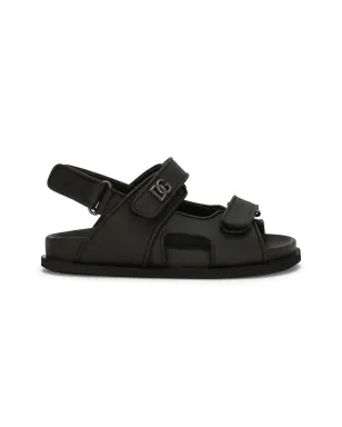 Dolce & Gabbana Kids DGロゴ タッチストラップ レザーサンダル - サムネイル2