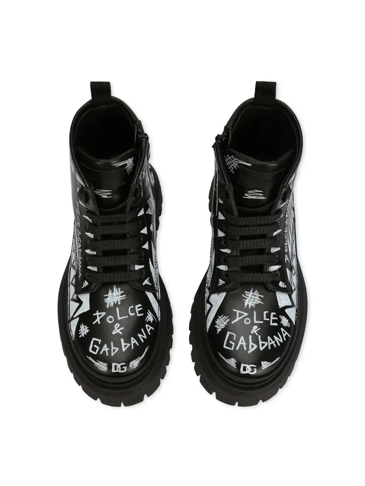 Dolce & Gabbana Kids ロゴプリント レースアップ ブーツ - 画像4