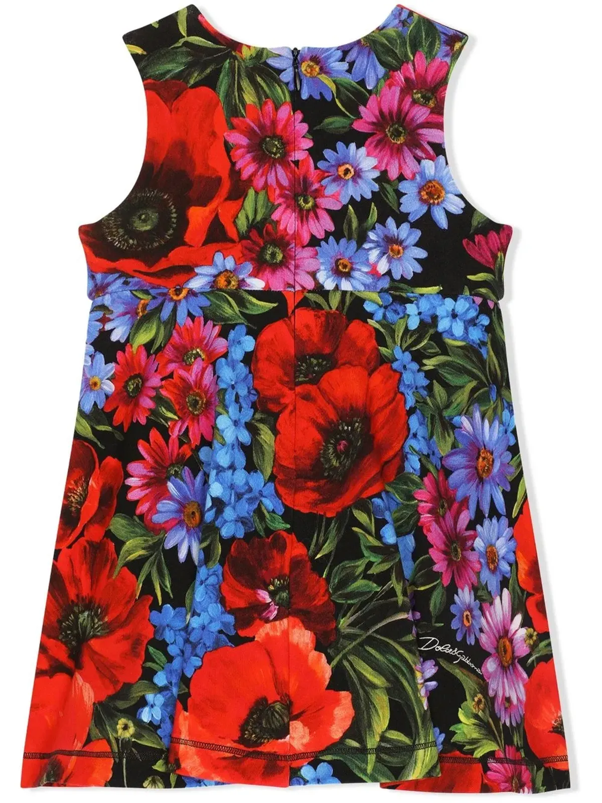Dolce & Gabbana Kids Meadow-print interlock ミディ丈ワンピース ブルー - 画像2