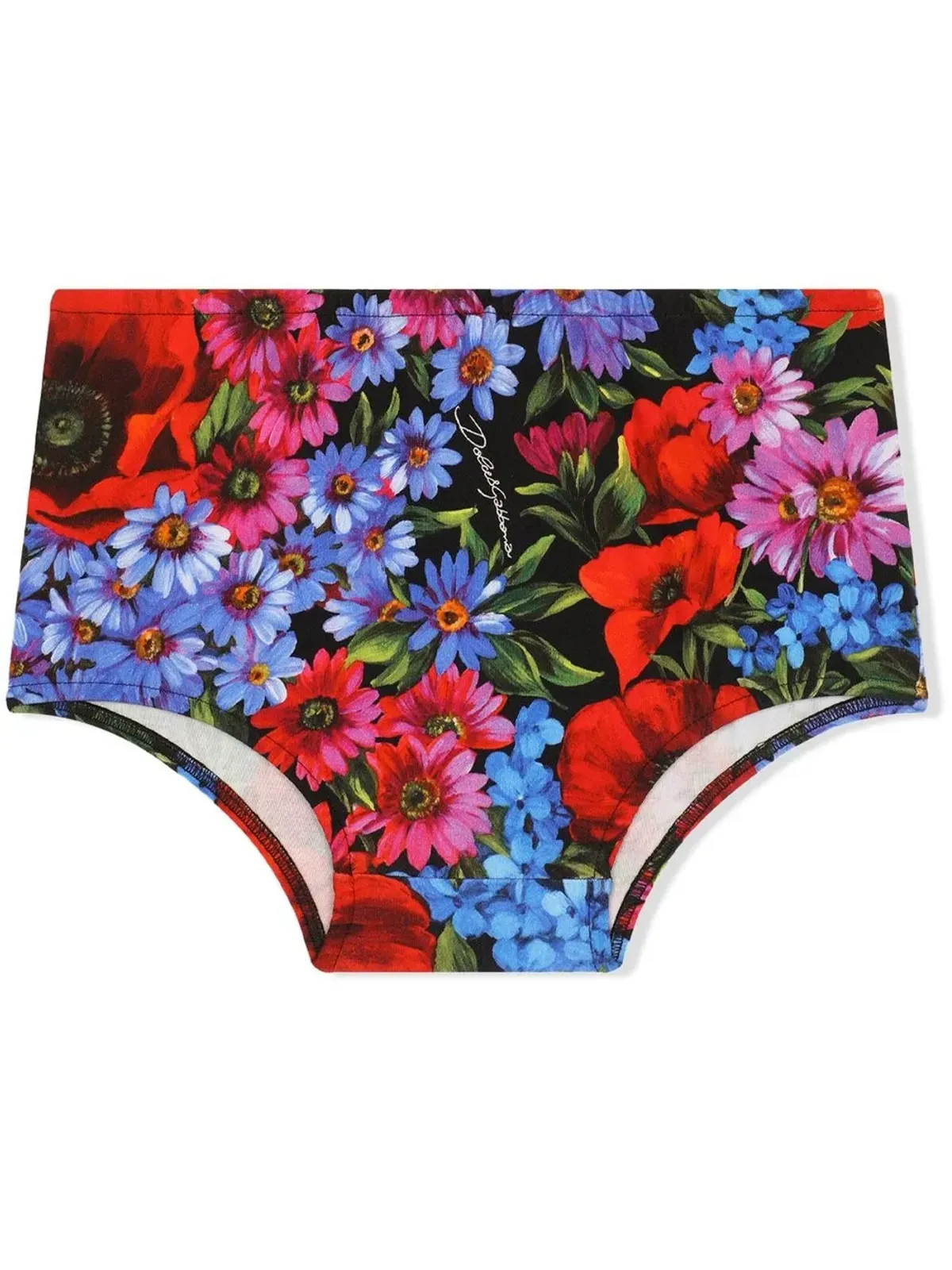 Dolce & Gabbana Kids Meadow-print interlock ミディ丈ワンピース ブルー - 画像3