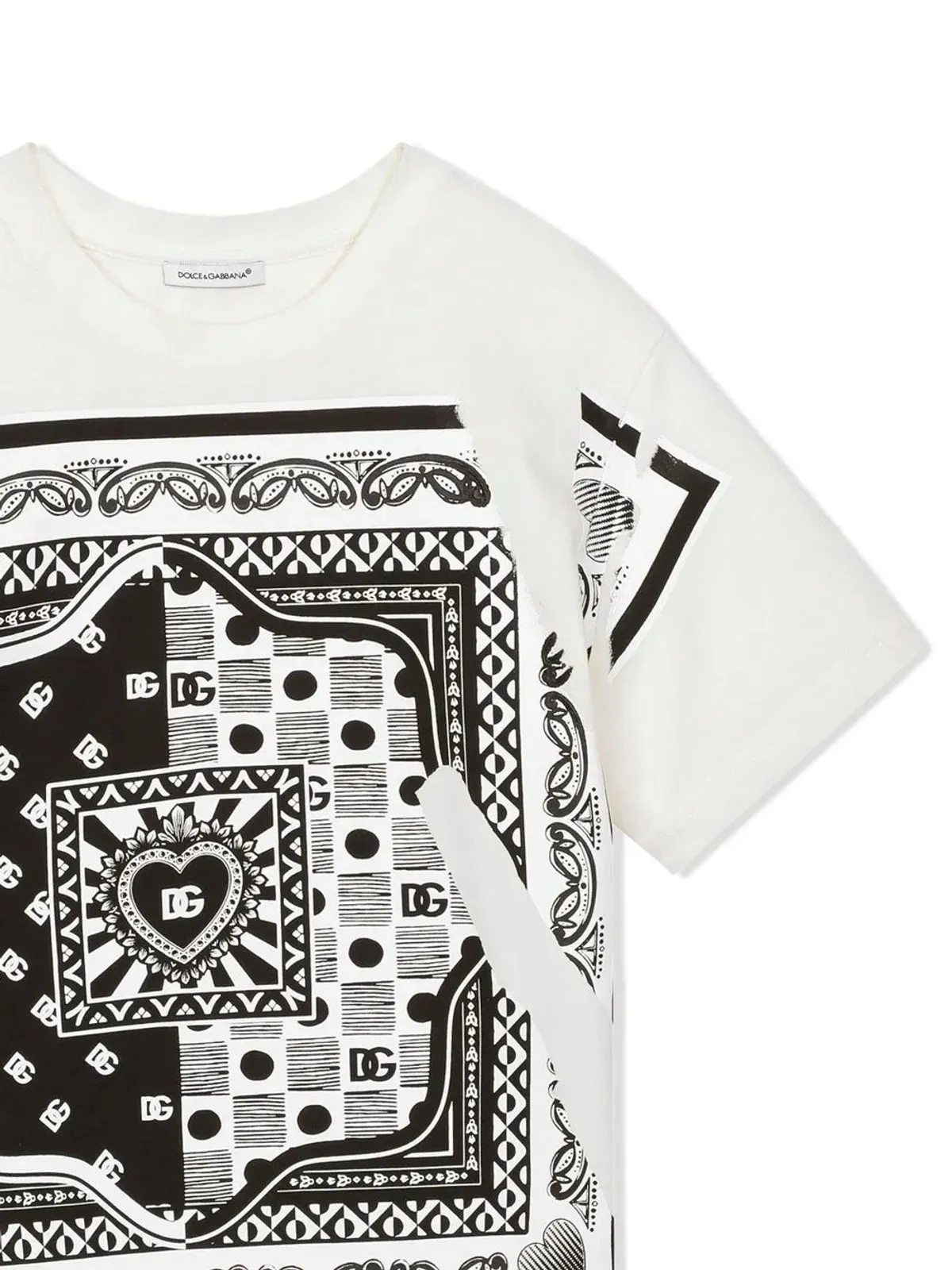 Dolce & Gabbana Kids バンダナ柄コットンTシャツ - 画像3