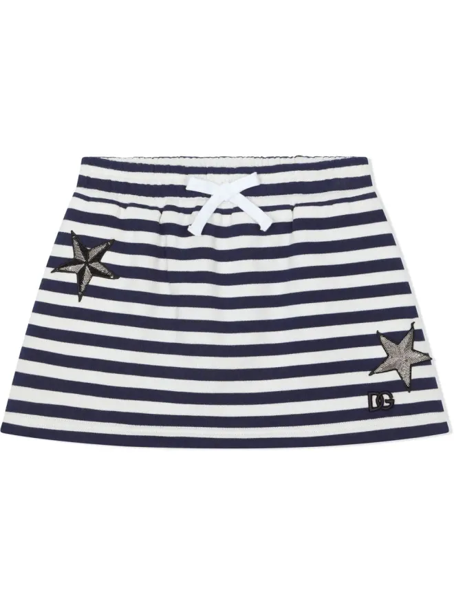 Dolce & Gabbana Kids Dolce & Gabbana Kids 星パッチ付きストライプスカートの商品画像