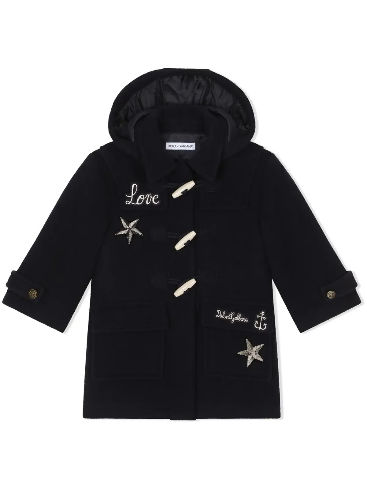 Dolce & Gabbana Kids スパンコール付き刺繍ダッフルコート - 画像1