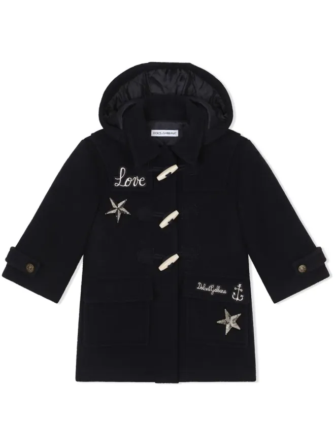 Dolce & Gabbana Kids Dolce & Gabbana Kids スパンコール付き刺繍ダッフルコートの商品画像