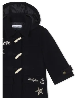 Dolce & Gabbana Kids スパンコール付き刺繍ダッフルコート - サムネイル3