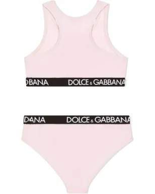Dolce & Gabbana Kids ロゴ入りウェストバンド アンダーウェアセット ピンク - サムネイル2
