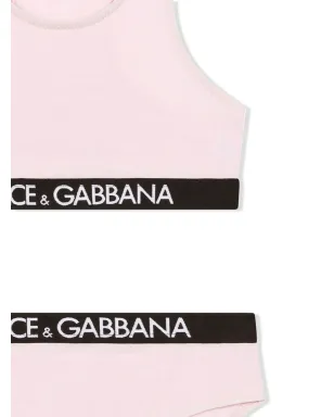 Dolce & Gabbana Kids ロゴ入りウェストバンド アンダーウェアセット ピンク - サムネイル3