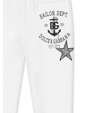 Dolce & Gabbana Kids スターパッチ トラックパンツ ホワイト - サムネイル3