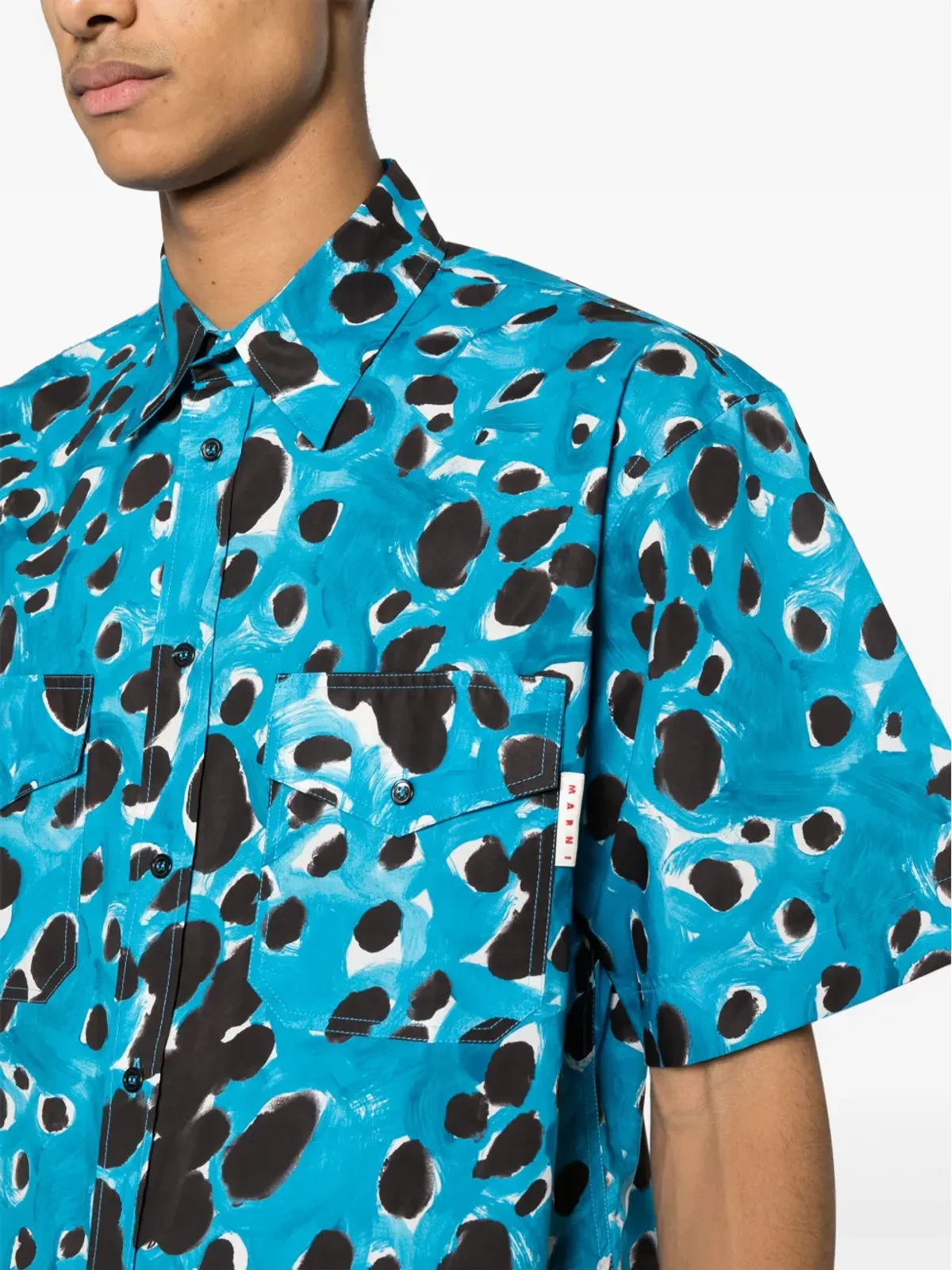 Marni アブストラクトプリント コットンシャツ - 画像5