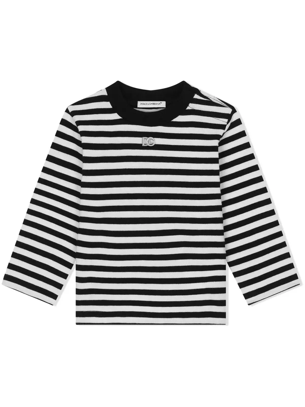 Dolce & Gabbana Kids ストライプ ジャージーTシャツ - ホワイト - 画像1
