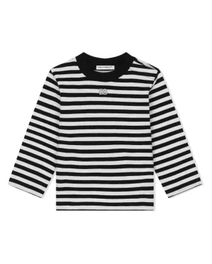 Dolce & Gabbana Kids ストライプ ジャージーTシャツ - ホワイト - サムネイル1