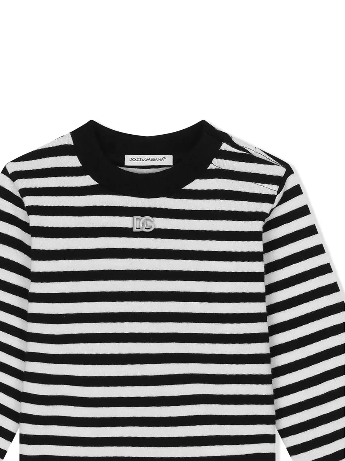 Dolce & Gabbana Kids ストライプ ジャージーTシャツ - ホワイト - 画像3