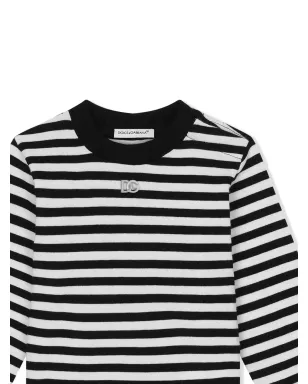 Dolce & Gabbana Kids ストライプ ジャージーTシャツ - ホワイト - サムネイル3