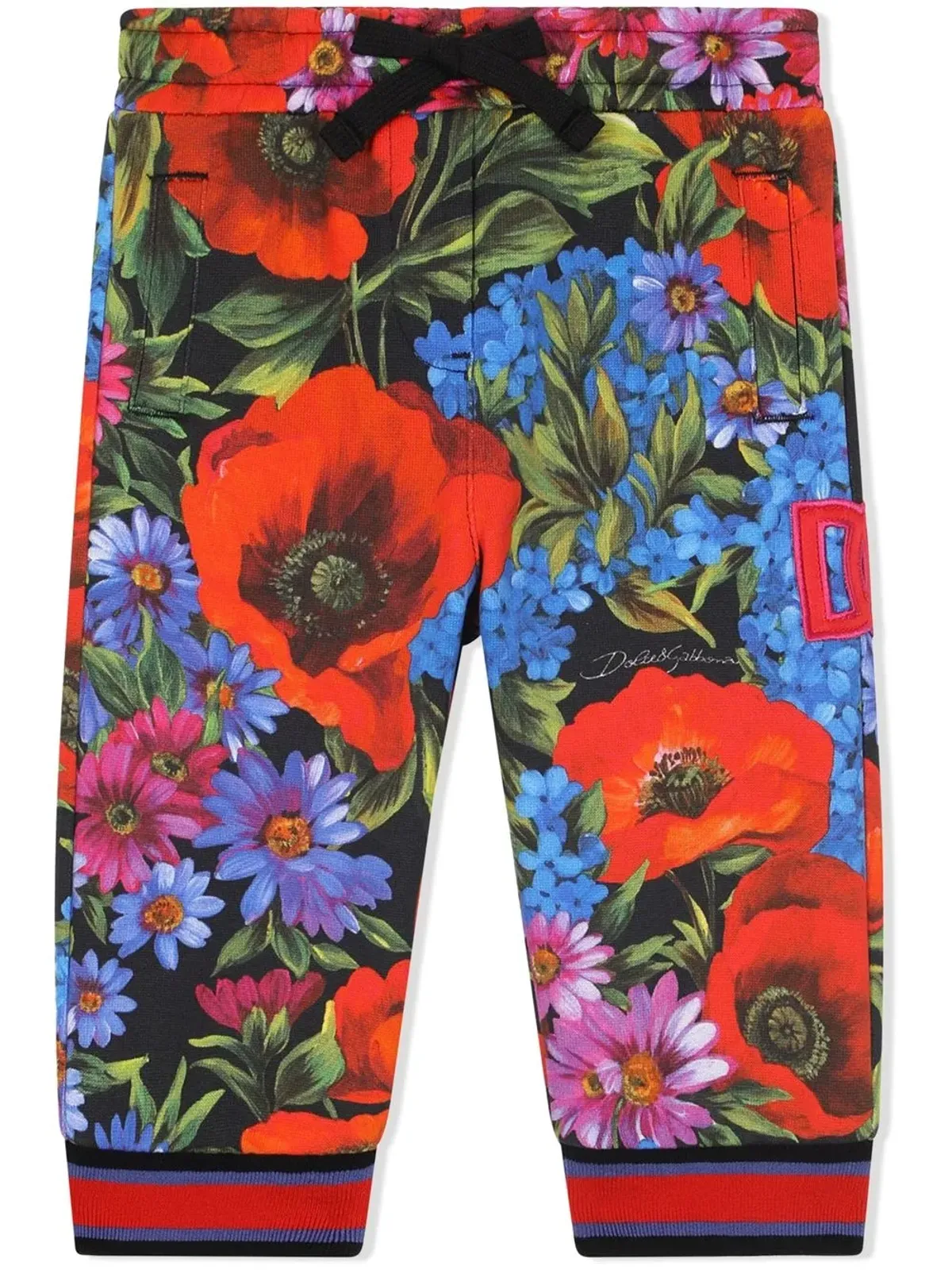 Dolce & Gabbana Kids 花柄プリント トラックパンツ - レッド - 画像1