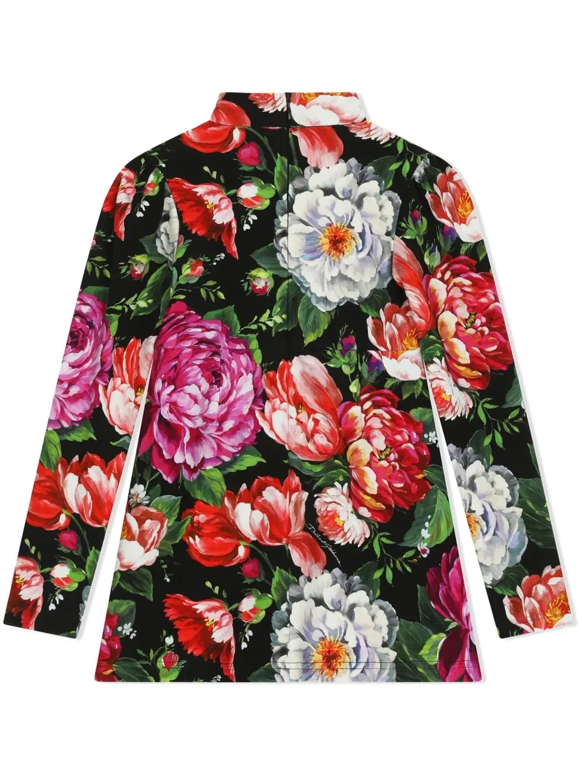 Dolce & Gabbana Kids 花柄プリントのモックネックドレス - 画像2