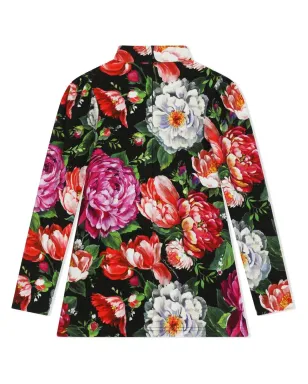 Dolce & Gabbana Kids 花柄プリントのモックネックドレス - サムネイル2