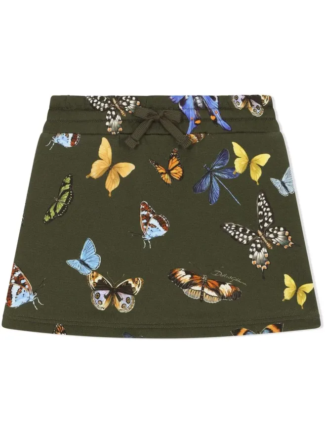 Dolce & Gabbana Kids Dolce & Gabbana Kids バタフライプリント ジャージー スカートの商品画像