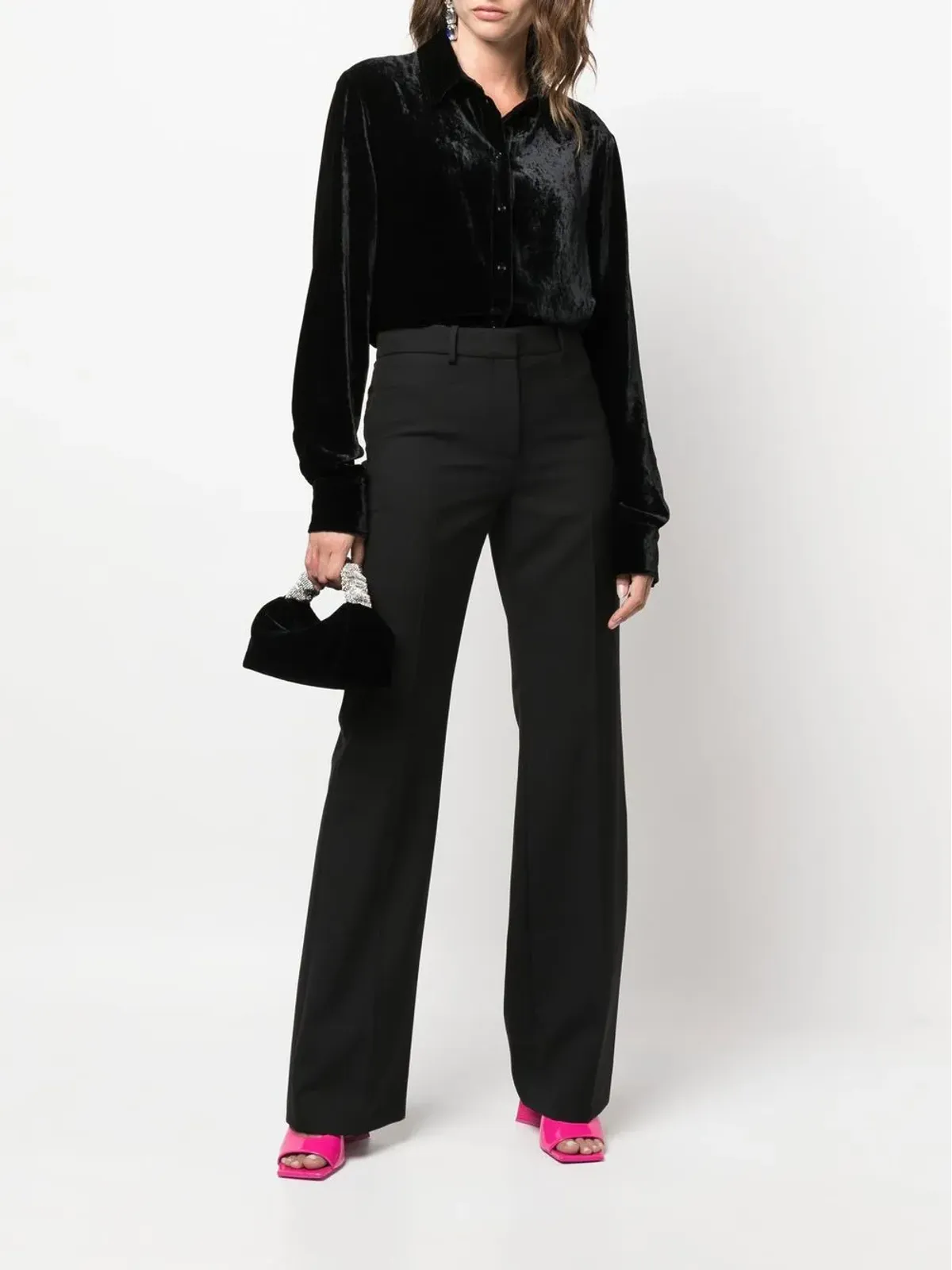TOM FORD クラッシュシルクベルベット シャツ - 画像2