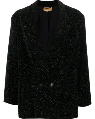 Versace ビンテージ 1970年代 ポルカドット ダブルブレストジャケット - ブラック - サムネイル1