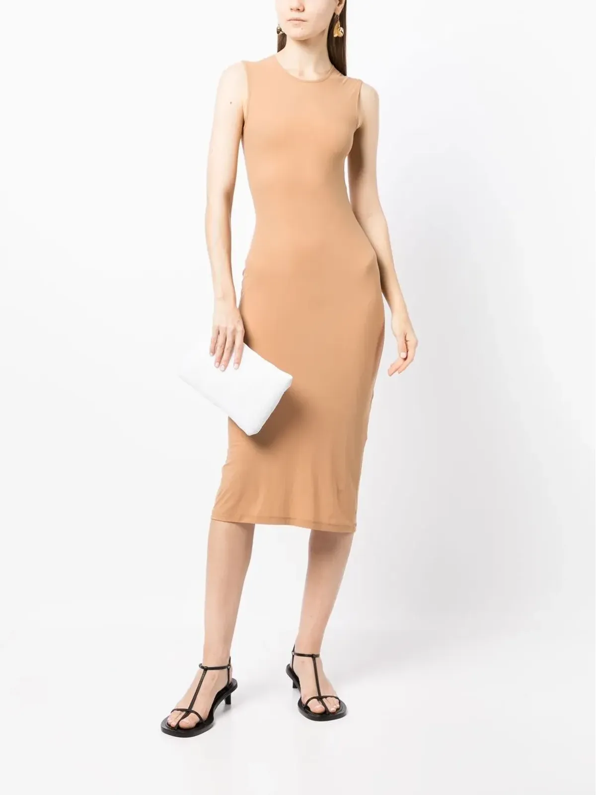 Jil Sander ラウンドネック ノースリーブ ミディドレス - 画像2