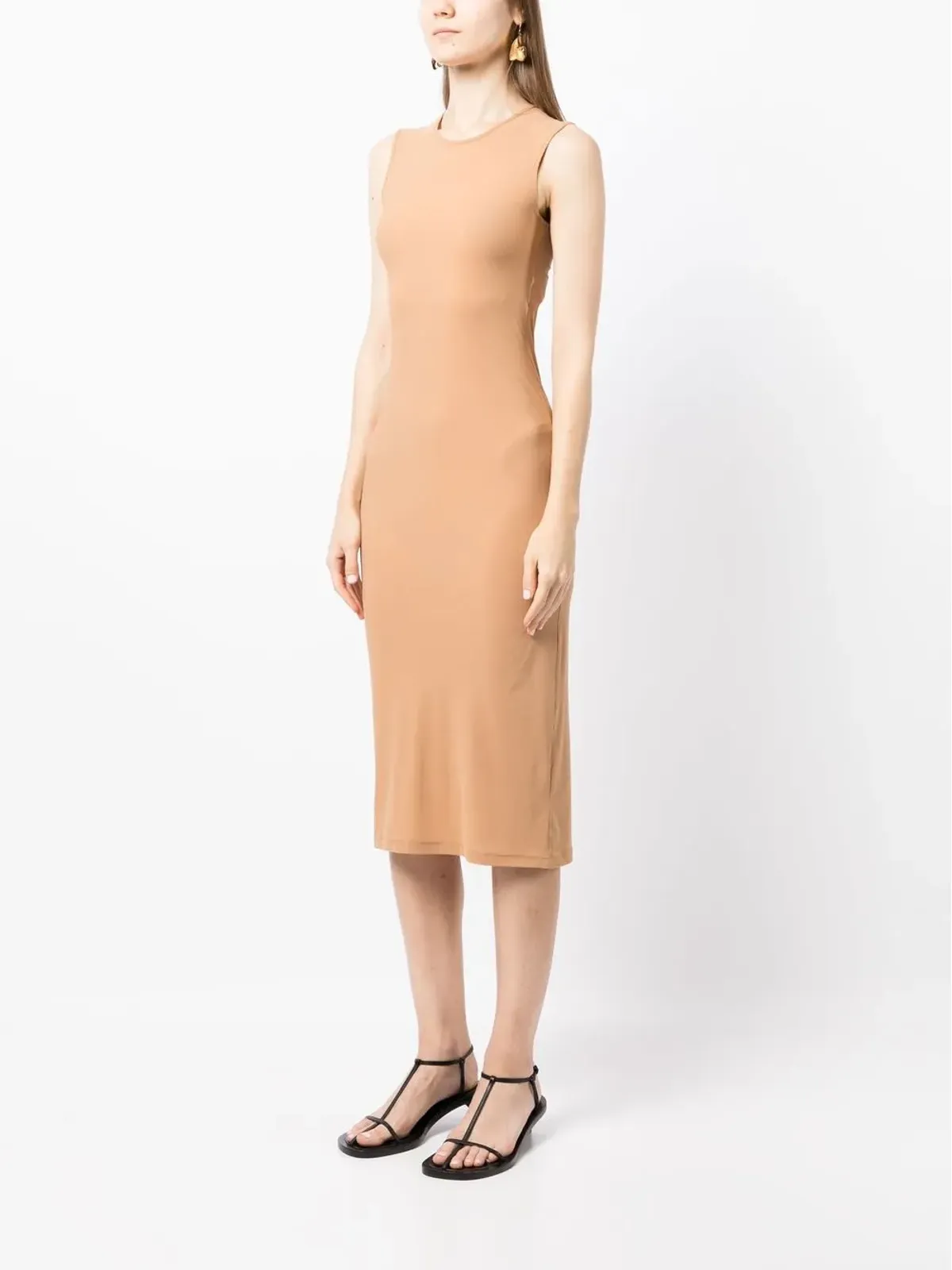 Jil Sander ラウンドネック ノースリーブ ミディドレス - 画像3