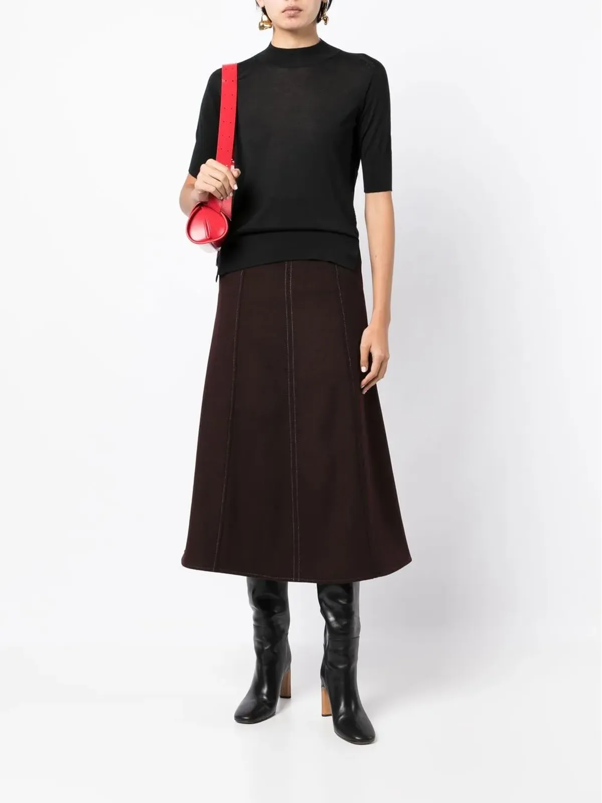 Jil Sander ショートスリーブ細編みトップス - 画像2