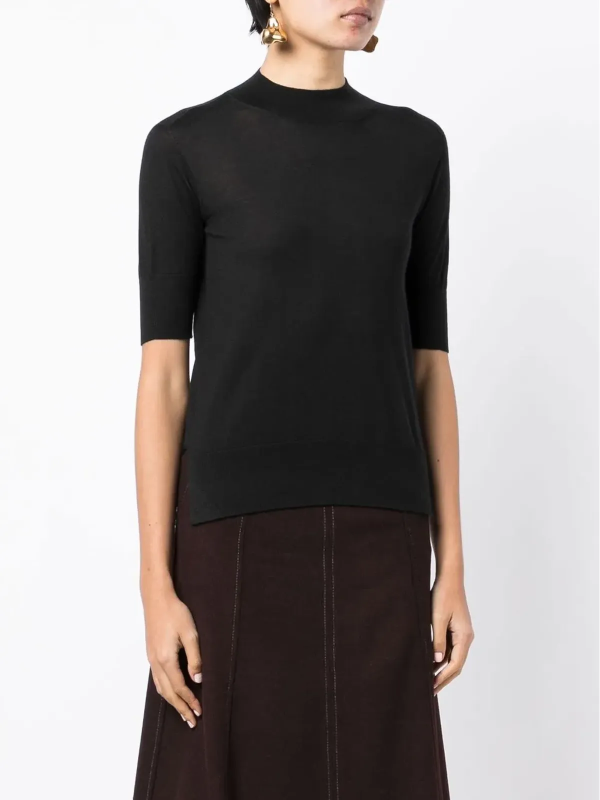 Jil Sander ショートスリーブ細編みトップス - 画像3