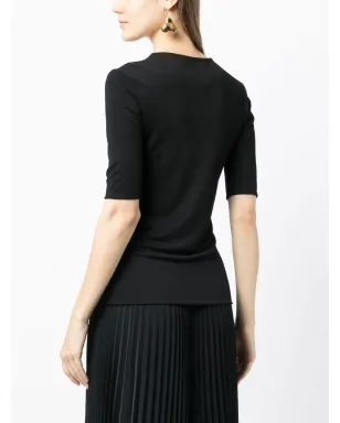 Jil Sander 丸首・半袖Tシャツ - ブラック - サムネイル4