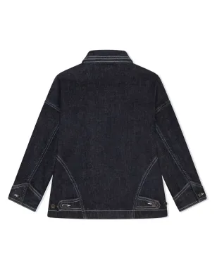 Dolce & Gabbana Kids コントラストステッチ ロゴパッチ デニムジャケット - ブルー - サムネイル2