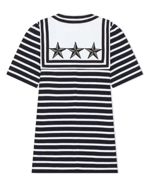 Dolce & Gabbana Kids 星パッチ付きストライプドレス ホワイト - サムネイル2