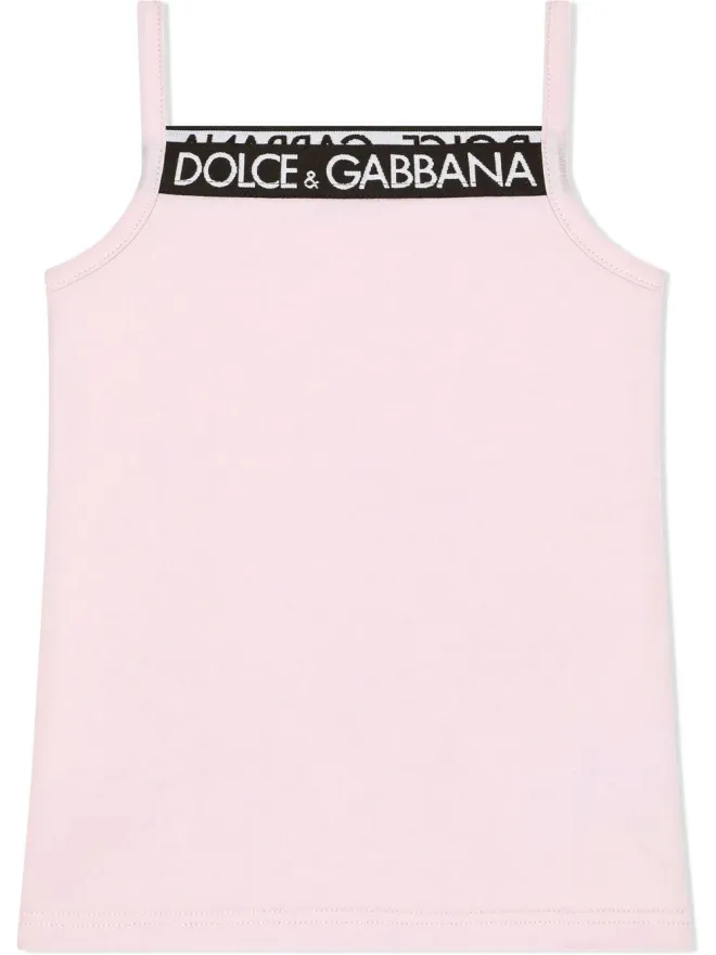 Dolce & Gabbana Kids Dolce & Gabbana Kids ロゴプリント タンクトップ ピンクの商品画像