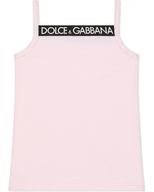 Dolce & Gabbana Kids ロゴプリント タンクトップ ピンク - サムネイル2