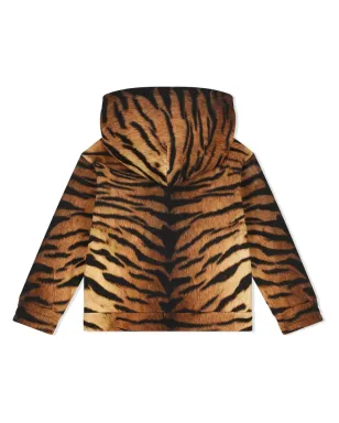 Dolce & Gabbana Kids tiger-print zip-front hoodie - Brown - サムネイル2