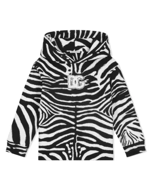 Dolce & Gabbana Kids ゼブラ柄コットンフーディー - サムネイル1