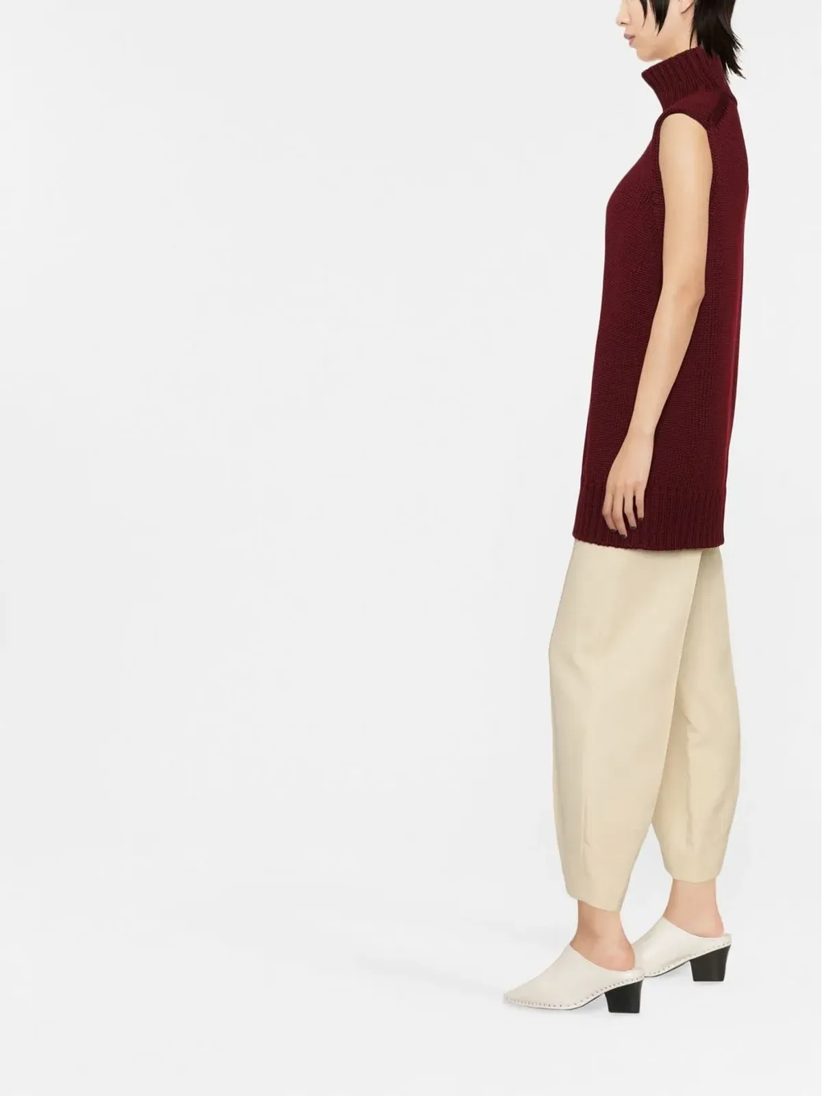 Jil Sander ニットハイネックベスト - 画像3