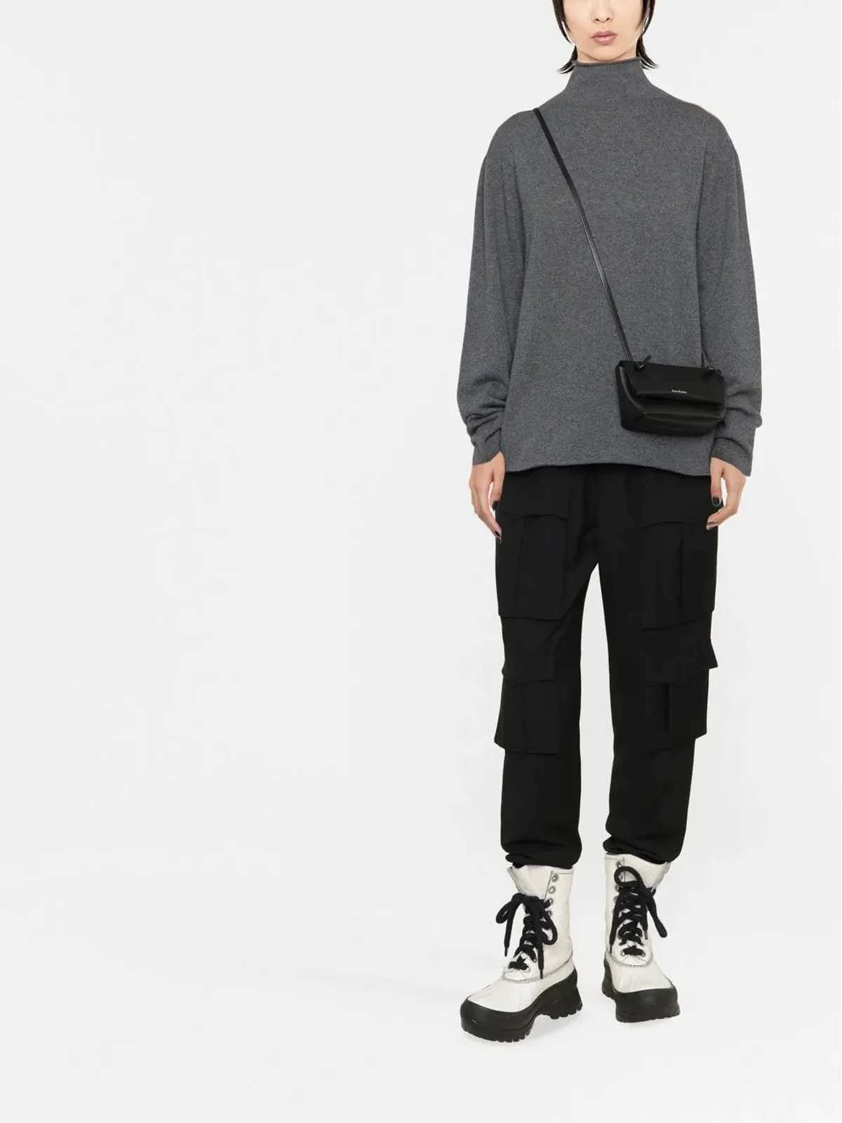 Jil Sander モックネック・ニットセーター（グレー） - 画像2